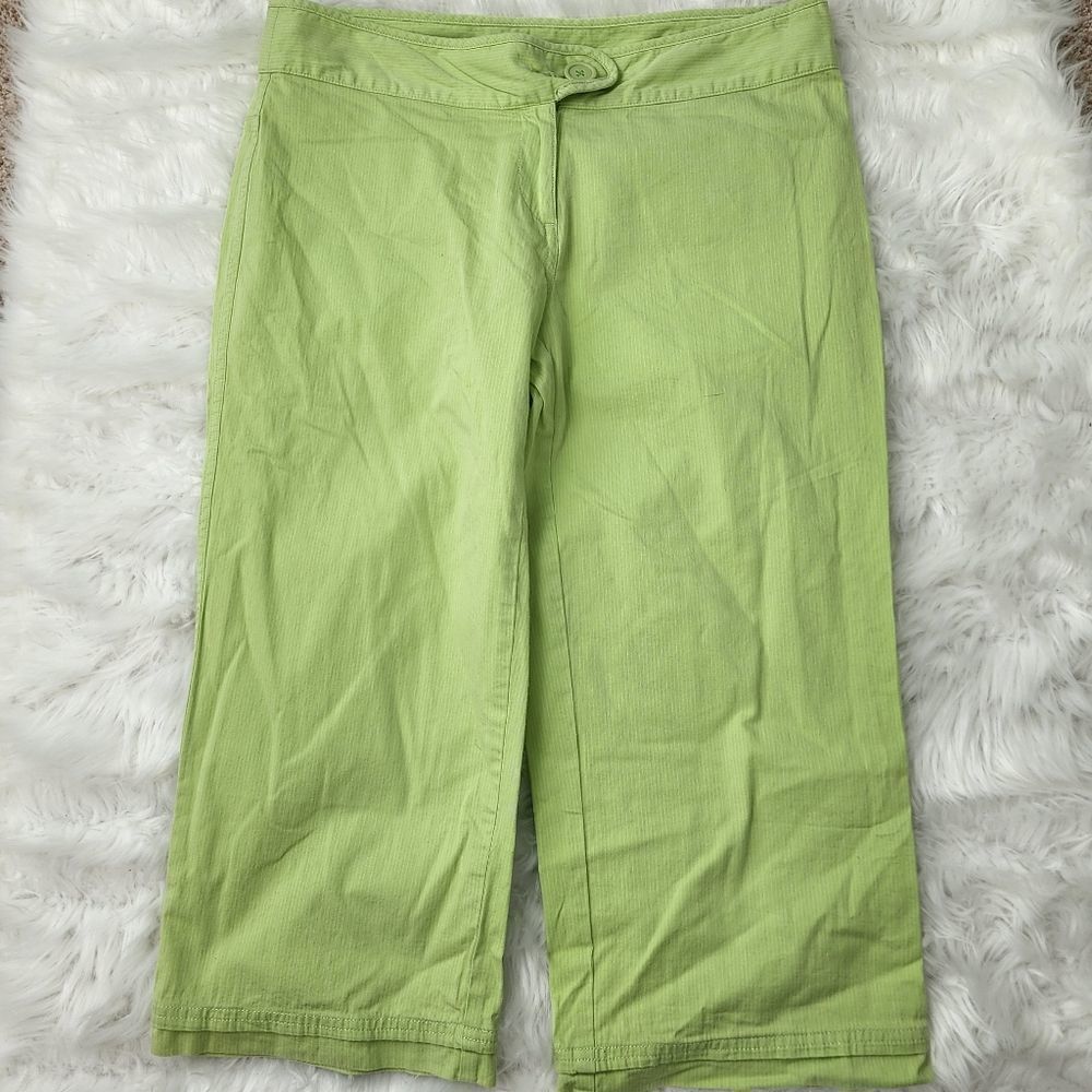 Z UNIVERSE CAPRI PANTS SIZE 9 JUNIOR LIME GREEN WIDE LEG